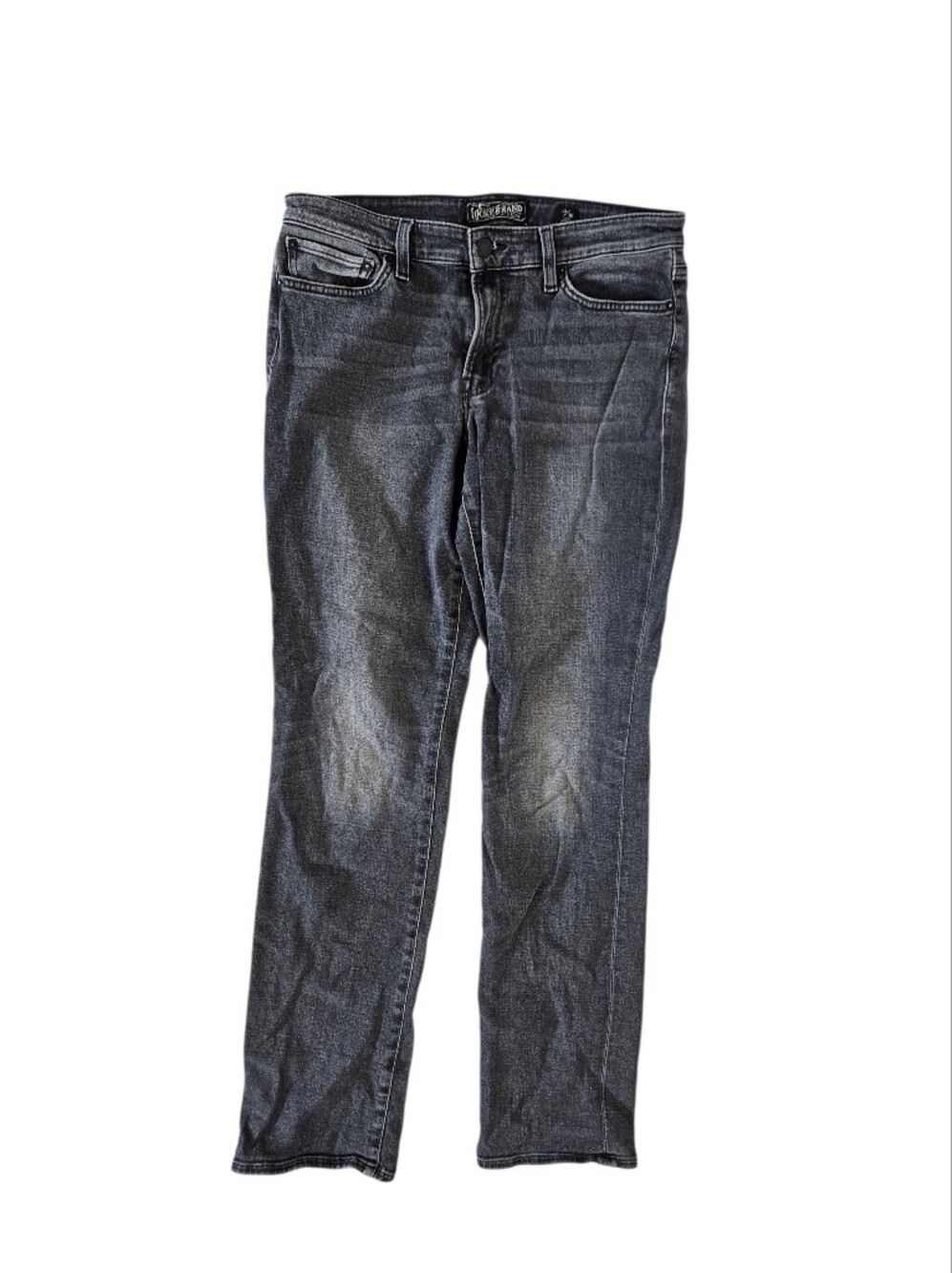 Lucky Brand Jeans Women 10/30 Mid Rise Straight Sweet Stretch Dark Wash Gray